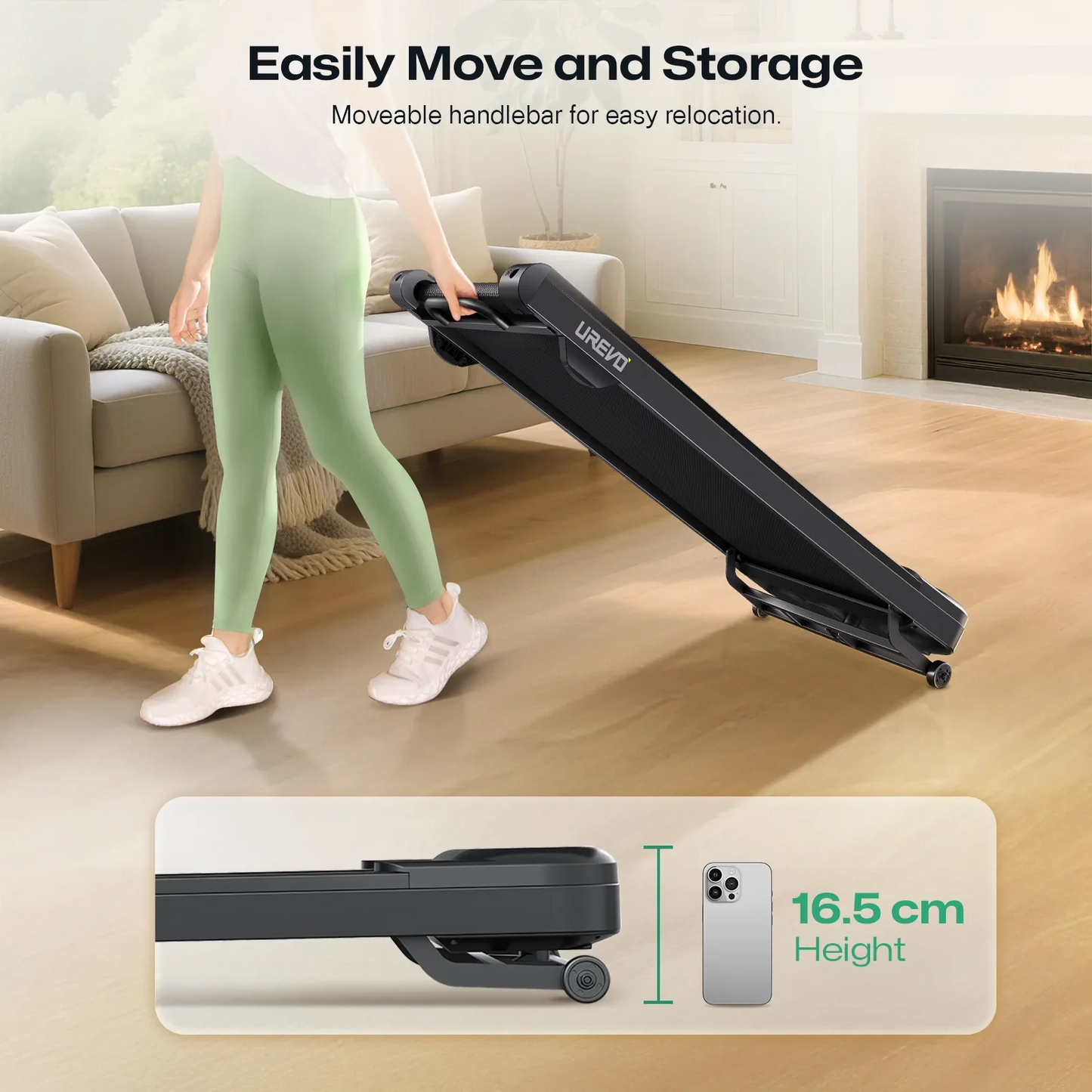 UREVO SpaceWalk 3S – Smart & Støjsvagt Løbebånd til Hjemmet