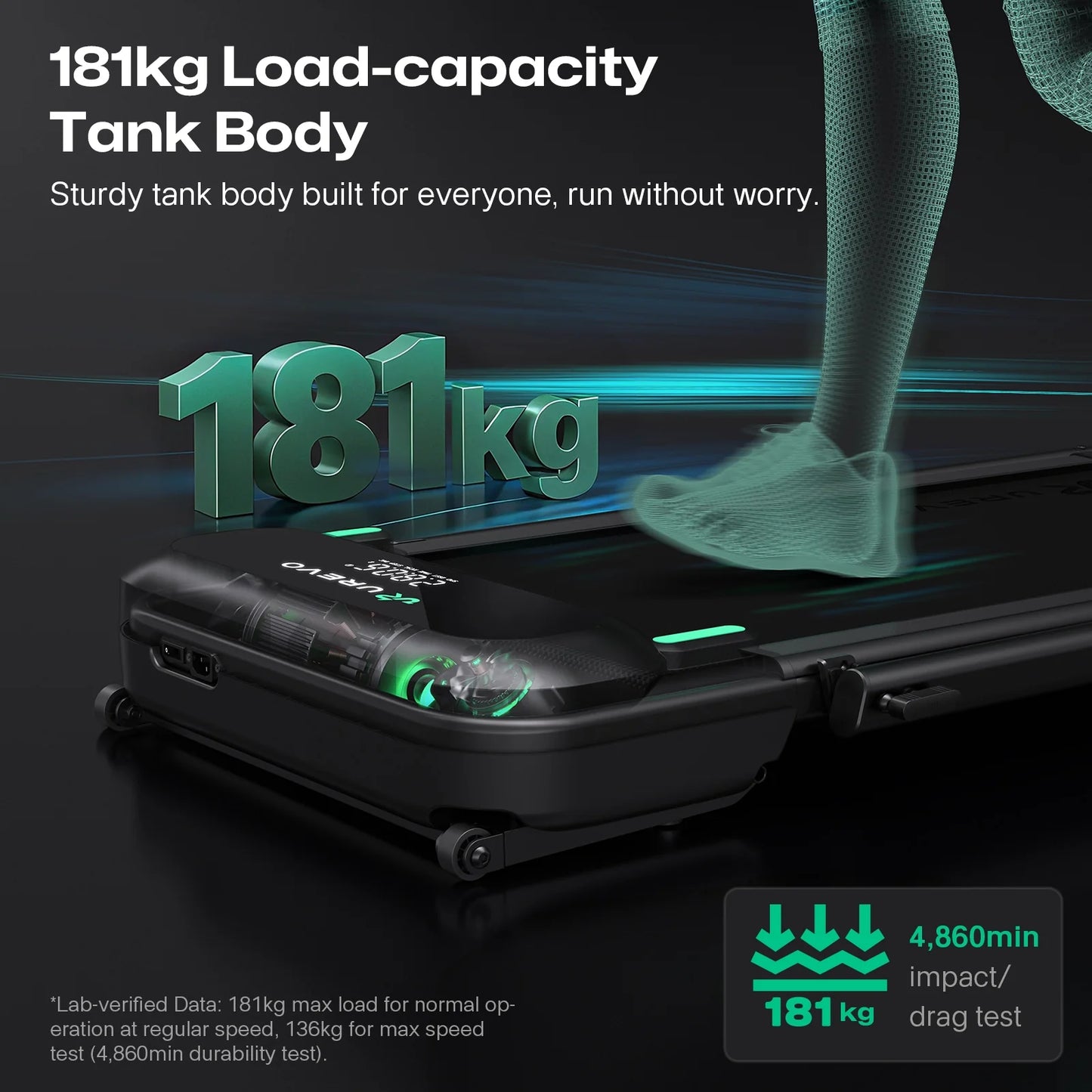 Foldbart løbebånd FoldiMix 5L – Kompakt & støjsvagt til hjemmetræning