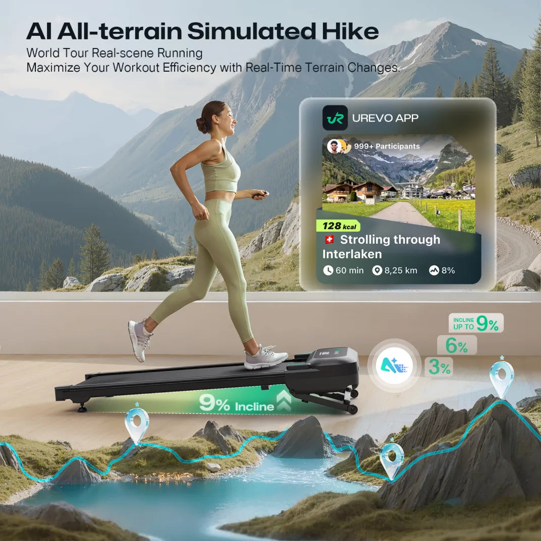 UREVO SpaceWalk 5L – Smart & Støjsvagt Under-Desk Løbebånd