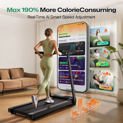 UREVO Foldi 3S – Smart & Støjsvagt Foldbart Løbebånd til Hjemmet