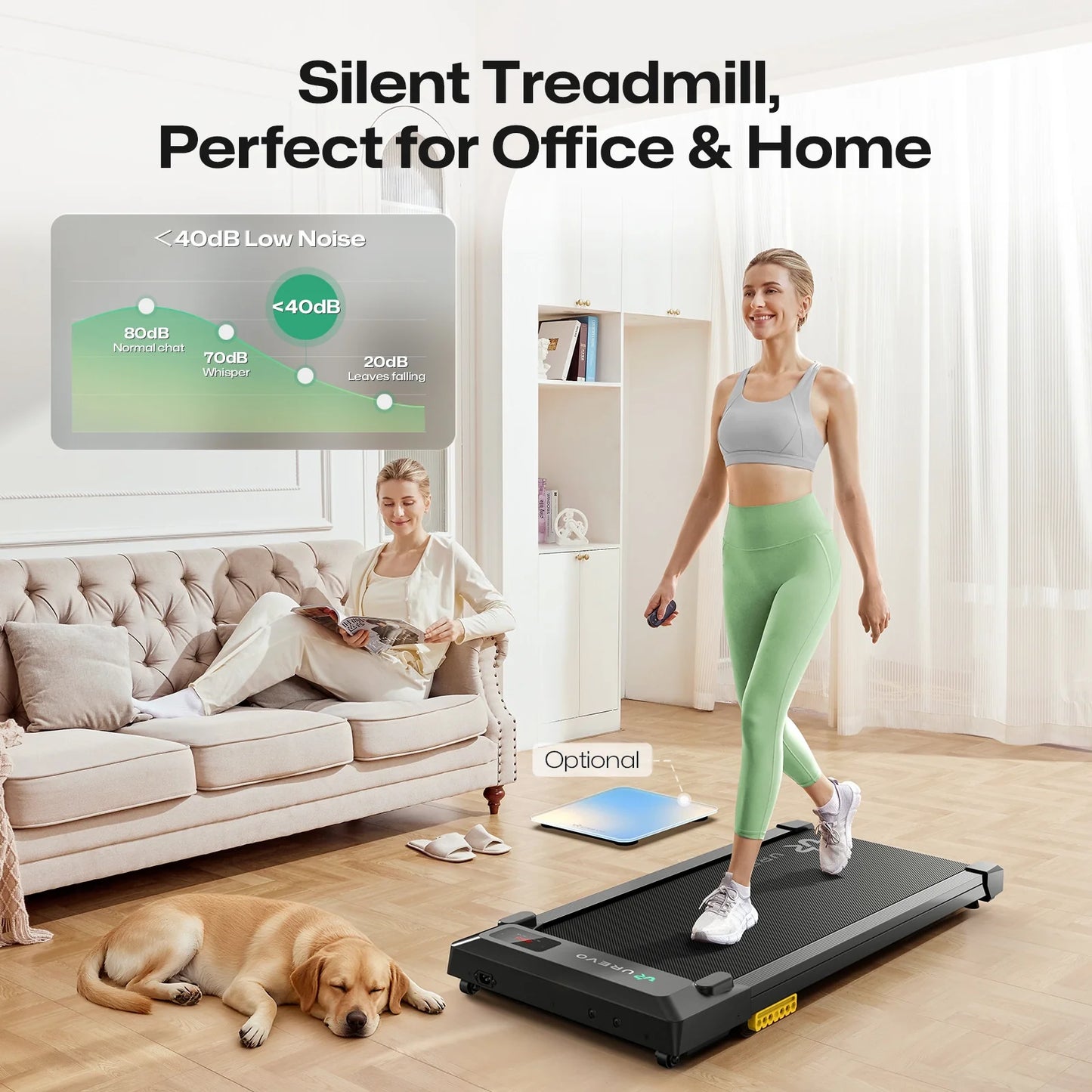 UREVO SpaceWalk E1L – Kompakt Smart Walking Pad til Hjemmet