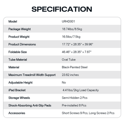 UREVO Walking Pad Håndstøtte – Sikkerheds-gelænder til løbebånd
