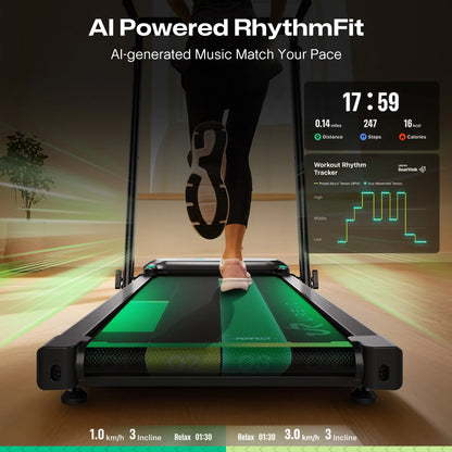 Foldbart løbebånd FoldiMix 5L – Kompakt & støjsvagt til hjemmetræning