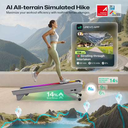 UREVO CyberPad – Smart Under-Desk Løbebånd til Kontor & Hjem