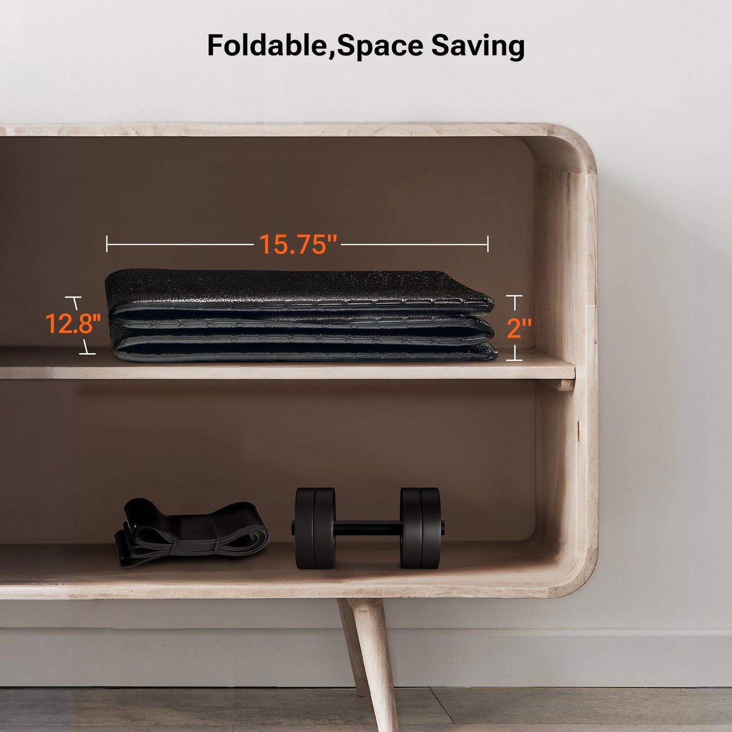 UREVO Løbebåndsmåtte | Sammenklappelig, støjdæmpende & skridsikker